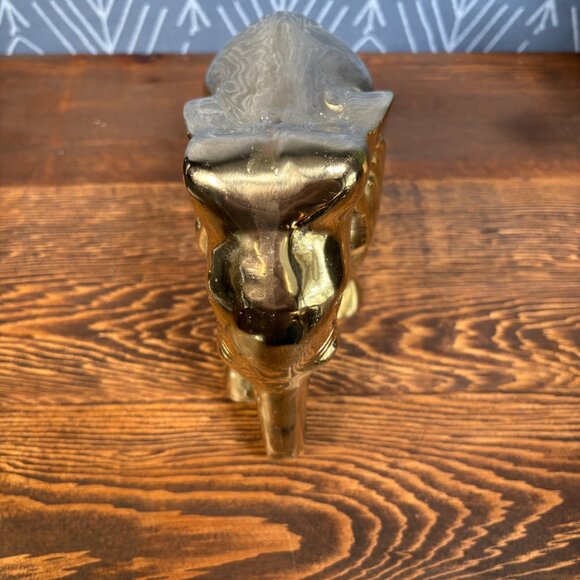 Vintage Brass Elephant Figurine Solid Heavy Sculpture - Picture 7 of 17